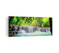 Cuadros Decoracion Salon Agua parque naturaleza paisaje Lienzos decorativos 120x50cm Cuadro Sobre Lienzo Moderno Dormitorio Cocina Cuadros Pared Imágenes Wall Art Prints Decor Grande AB120x50-2502