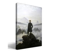 cuadrosfamosos.es El Vagabundo sobre las Nieblas | Caspar David Friedrich | Romanticismo | Cuadro Canvas Wall Art | Impresión Gi lienzo algodón puro | Bastidor 3cm | 55x75cm