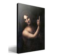 cuadrosfamosos.es San Juan Bautista | Leonardo Da Vinci | Renacimiento | Cuadro Canvas Wall Art | Impresion Giclee lienzo algodon puro | Bastidor 3cm | 55x75cm