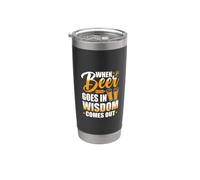 Cuando la Cerveza va en Sabiduría sale Vaso térmico de acero inoxidable de doble pared