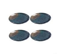 Cuatro platos planos de melamina con construcción de textura martillada para aplicaciones de servicio en múltiples entornos (24,1 cm)