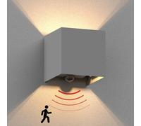 CUBEL aplique para exterior IP65 up/downlight detector de movimiento gris mate