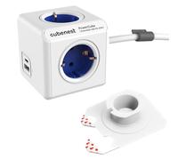 Cubenest Power Cube Extended 20W USB PD Socket Cube con Puertos USB-A y USB-C, Cable de 1,5m, Schuko Tipo F, Regleta, Función de Carga Rápida para DE/at/NL/SWE/FI/ESP/PT/HR/SI/HU (Azul)