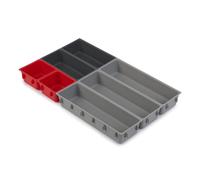 Cubertero DUO BLOX 851675, juego de 7 piezas, variable, gris, plástico, Joseph Joseph