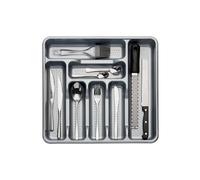Cubertero Plástico 7 Compartimentos Gris, Cocina, Organizador Bandeja Porta Cubiertos - Kinvara