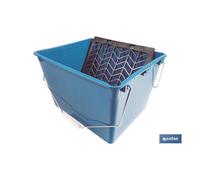 Cubeta 16 l. azul con rejilla 2 asas