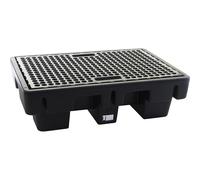 Cubeta colectora de PE para 2 bidones de 200 l capacidad de recogida 220 l, con rejilla de PE