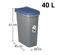 Cubeta De Basura De Plástico Con Tapa De Color Y Ruedas Eco System 40L