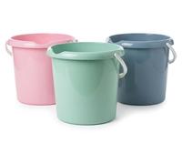 Cubeta de limpieza de plástico, 5 litros, juego de 3 unidades, apta para uso alimentario, ideal para la cocina y para acampar