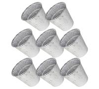 Cubeta de Papel de Aluminio Redonda Profunda 8 Piezas, Resistente al Calor | Plata, Portátil y No se Derrite, para Asar y Freír, Uso Exterior, Formato Desechable