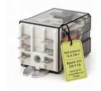 CubetasGastronorm ® rele electromecanico 2 contactos conmutados 16A 250VAC Bobina 230V A030063 Serie 62.82 Empalme faston Bipolar Modular para Cuadros automatizacion Compatible con Finder Paneles