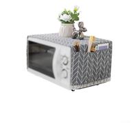 Cubierta a prueba de polvo para horno microondas, cubierta a prueba de polvo para microondas cubierta de electrodomésticos de cocina con bolsillos laterales de almacenamiento, 30X90 cm (gris)