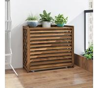 Cubierta Aire Acondicionado Exterior Madera Cubre Aire Acondicionado Exterior Protector Aire Acondicionado Proteger Del Sol Y La Lluvia Funda Aire Acondicionado Balcon Estanteria Para Plantas(100x44x9