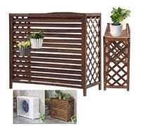 Cubierta Aire Acondicionado Exterior Madera Funda Aire Acondicionado Protector Aire Acondicionado Balcon Soporte Macetas Proteger Del Sol Y La Lluvia Funda Para Aire Acondicionado Exterior(100x44x93cm