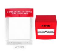 Cubierta contra de Manual Alarma Interruptor Protectora Incendios | Plástico Rojo, Cobertura Completa y Resistente al Agua, Instalación Fácil para Estación de Tiro Manual