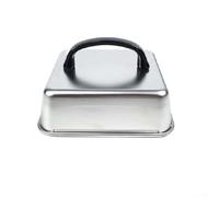 Cubierta cuadrada de acero inoxidable para parrilla de 26 cm, resistente al óxido (16 cm)