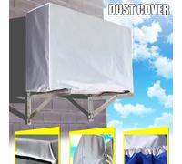 Cubierta de aire acondicionado antipolvo, antinieve, impermeable, a prueba de sol, protectores de acondicionador para exteriores, limpieza antipolvo, bolsa a prueba de lluvia Gris claro