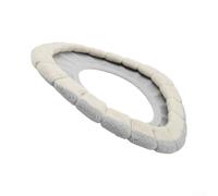 Cubierta de asiento de inodoro acrílica aislada de 30 cm con mango (blanco) | Aislamiento extra grueso, tacto de poliéster suave, lavable a máquina, correa de fácil asa, se adapta a asientos ovalados