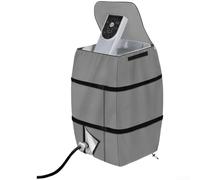Cubierta de bomba de calentador de spa al aire libre hecha de poliéster recubierto de plata 420D, material impermeable resistente a los rayos UV con cuerda ajustable y hebillas a presión (gris)