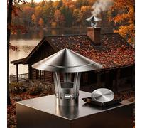 Cubierta de Chimenea Exterior Sombrerete de Acero Inoxidable Tapa Antilluvia para Tubo de Estufa Sombrero de Ventilación Techo Remate Salida Humos Diseño Elegante Soporta Calor(120mm)