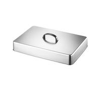 Cubierta de cocina rectangular de acero inoxidable, 43,5 x 28,2 x 6,6 cm | Domo de parrilla para cocina interior y exterior, parte superior plana, barbacoa comercial