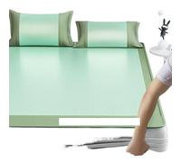 Cubierta de colchón de Seda Ice Silk, Estera Plegable de Doble Cara for Dormir Verano for Cama, Dormitorio, Oficina, Multicolor, Varios tamaños(Green 2,150x200cm)