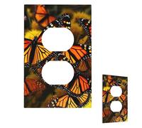 Cubierta de interruptor de luz, placa de pared con mariposas monarca, 1 placa de interruptor de banda, cubierta decorativa de toma de corriente, placa frontal para baño, cocina, decoración de pared