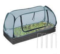 Cubierta de jardín para camas elevadas con doble cremallera, resistente kit de protección contra heladas de PVC que incluye 4 estacas, negro/verde, 13.78 pulgadas (verde 115 x 50 x 45)