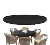 Cubierta de mesa al aire libre 210 tela Oxford plateada resistente | Funda Protectora Redonda para Patio Café Plegable Estándar Exhibición Fiesta Banquete Escritorio