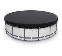 Cubierta de piscina redonda 460-500 cm, resistente al invierno, para Intex con tensor de cuerda y clavos de suelo, color negro (14 pies (427 cm)