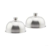 Cubierta de tapa de sartén, 2 unidades, acero inoxidable, protector de cesta de freidora de vapor, diseño de ventilación de vapor, accesorio de olla de cocina, 19,5 cm (19