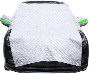 Cubierta frontal Unyqoos® de 255 x 235 cm – plegable, impermeable (lámina de aluminio + PE + tela no tejida), reflector de 32 x 30 cm, bandas elásticas y ganchos, protección contra heladas, nieve y po