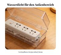 Cubierta Impermeable para Enchufe Protector de Adaptador Caja de Distribución Antilluvia Lockable para Exteriores Adecuada para Patios Balcón y, Transparente, Size to 5