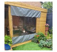Cubierta impermeable para panel lateral para exteriores, lona de PVC transparente, tamaño personalizable, 3,6 x 2,5 m, color gris