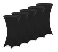 Cubierta mesa set de 5 negra poliéster/elastano 80cm