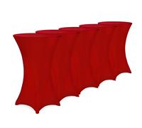 Cubierta mesa set de 5 roja poliéster/elastano 80cm