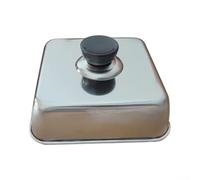 Cubierta metálica para queso, 15 x 15 cm, para barbacoa | Para uso versátil en interiores y exteriores, ideal para parrillas, sartenes, atrapa la humedad, mejora el sabor