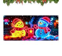 Cubierta navideña para Puerta del Garaje, decoración LED para de Interior y Exterior - Cubierta de Invierno para Puerta del Porche con estandarte, para Decorar casa, navideñas, jardín