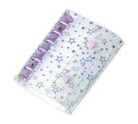 Cubierta para archivador - Protector para planificador A7 con estrellas brillantes para presupuesto - Cubierta portátil recargable - para sobres efectivo, diarios, álbum, organizador carpetas hojas