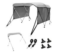 Cubierta para barco VEVOR de 3 arcos tipo Bimini, para embarcaciones con una anchura de instalación de 177-182 cm, fabricada en poliéster 600D, con laterales de malla desmontables, impermeable y con p