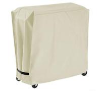 Cubierta para carrito de barbacoa de jardín, resistente al agua, con rejillas de ventilación para carrito de bebidas, protector de viento y lluvia, resistente a las manchas, 86 x 48 x 79 cm (beige)