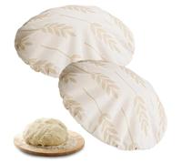 Cubierta para cuenco de pan, 2 piezas de suministros para hornear con borde | Juego de cubiertas a prueba de pan para comida casera, masa, frutas, hogar, cocina, panadería, plato, tarro