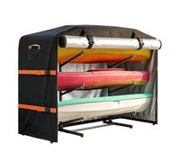 Cubierta para estante de kayak de 368 cm, 210D Oxford, impermeable | Protege kayak, canoa y estantes del sol, la lluvia y el polvo. Se adapta a estantes de 10 a 12 pies con literas ajustables.