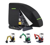 Cubierta para excavadora, lona para mini excavadora, 800 - 1600 kg, resistente al agua, tela Oxford 420D con cremallera, rayas reflectantes, dobladillo elástico, lluvia, nieve, polvo, hojas
