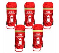 Cubierta para extintor de Incendios para Carrito - Funda Protectora de Seguridad contra Incendios con Ruedas, Accesorio Duradero Resistente a arañazos y arañazos (se Adapta a 77 Libras, 5 Unidad)