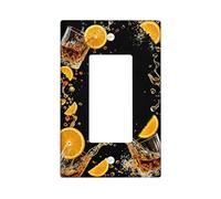 Cubierta para interruptor basculante individual de cristal, moderna y elegante, color naranja, plástico negro, tamaño estándar, para salón, dormitorio, hogar, oficina