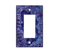 Cubierta para interruptor de luz basculante individual, diseño de farol de fantasía cósmica, estrellas, color violeta, plástico, tamaño estándar, placa decorativa para el hogar, sala de estar