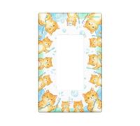 Cubierta para interruptor de luz basculante individual para baño, diseño de gatos, con burbujas para cepillo de dientes, sin burbujas, color naranja, tamaño estándar, para decoración de apartamento