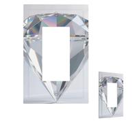 Cubierta para interruptor de luz, diseño de arco iris 3D de cristal, placa de pared, 1 placa de interruptor de banda, cubierta decorativa de toma de corriente, placa frontal para baño, cocina
