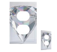 Cubierta para interruptor de luz, diseño de arco iris 3D de cristal, placa de pared, 1 placa de interruptor de banda, cubierta decorativa de toma de corriente, placa frontal para baño, cocina